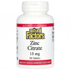 Natural Factors, цитрат цинку, 15 мг у таблетці, 90 таблеток